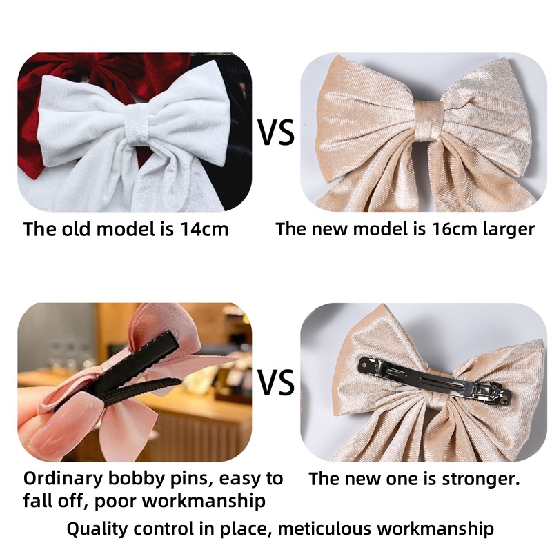 Factory Wholesale Beautiful Red Soft New Hairpins Bowknot Velvet Fabric Bow Hot New Fashion Kids Hair Accessories