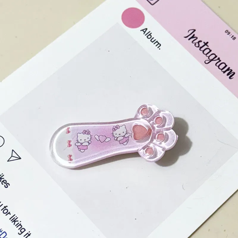 Transparent Plaid Cat Paw Cartoon Soft and Cute Three-Dimensional Cream Style Side Clip Hair Accessory