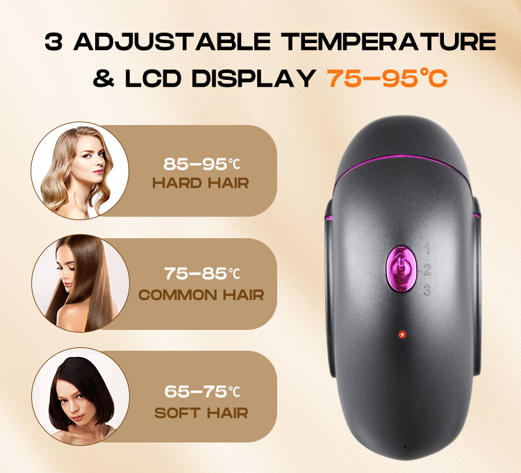 Portable Pocket Size Hair Straightener Brush, Mini Hot Comb With 1500 MAh Battery