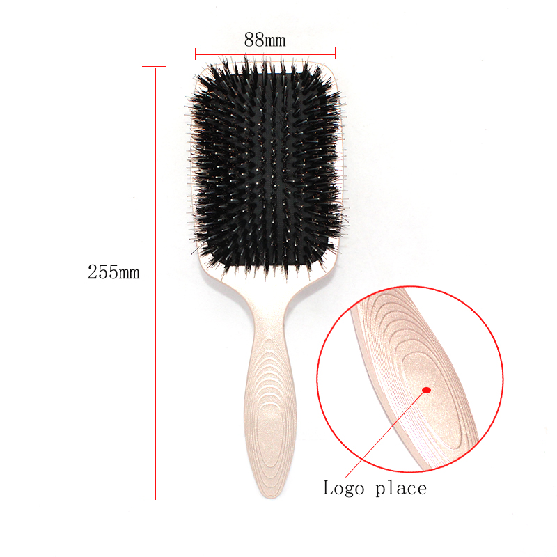 Manufacturing Private Label Paddle Hair Brush Anti-Static Nylon Mixed Boar Bristle Hair Brush Wholesale