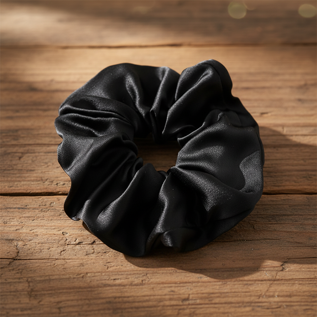 Personalized logo Solid Color 100% Mulberry Silk Scrunchies Custom Silk Scrunchies