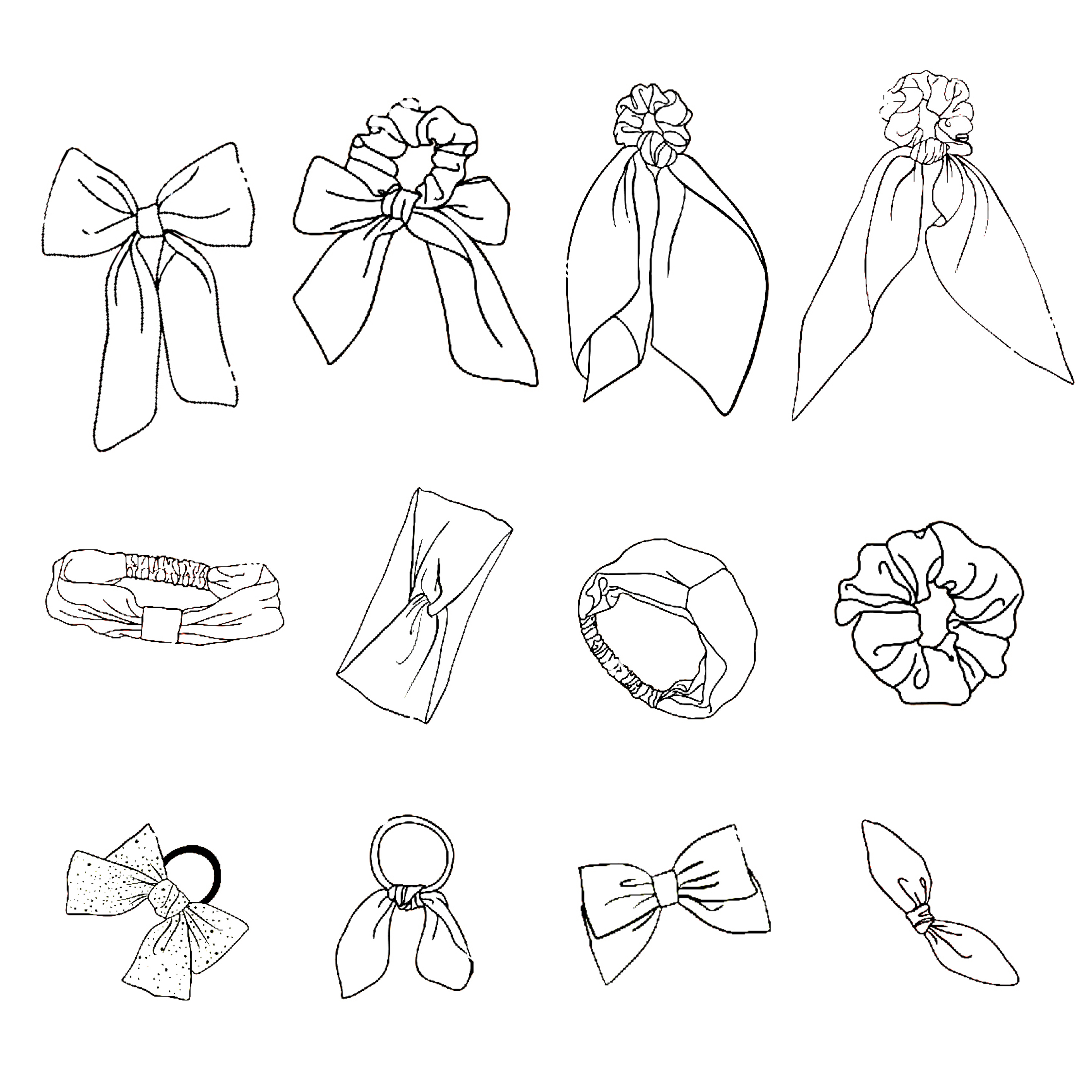 SC3040C Small MOQ Custom Label Elastic Hairband Silk Satin Hair Ties Custom Personalized Pattern Printed Scrunchies