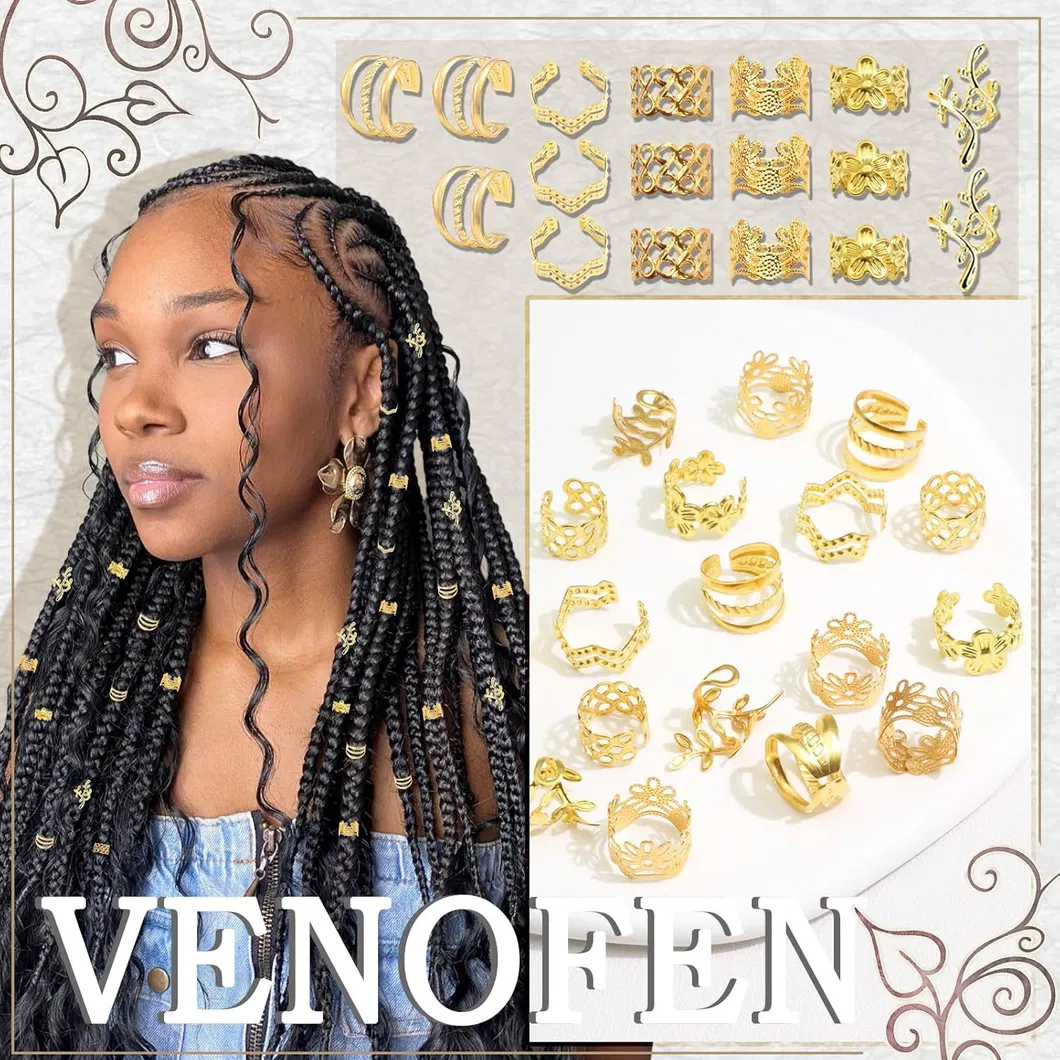 Wig Braid Dreadlock Metal Hair Extension Ring Set for Hair Accessories