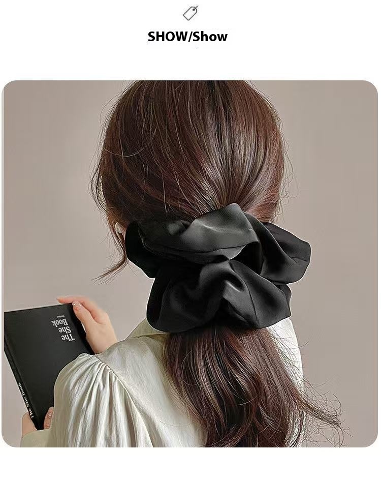 Wholesale Korean High Fabric Hair Ties Accessories Large Silk Satin Scrunchie New Spring Hair Tie Solid Color Scrunchie