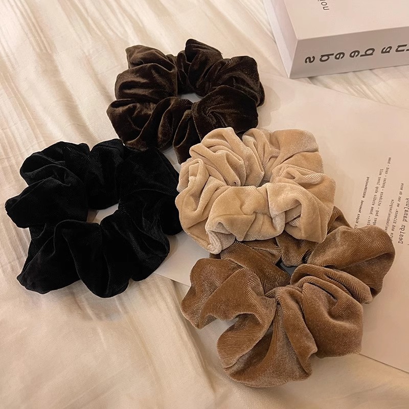 2025 Charm Hair Accessories Velvet Large 12cm Elastic Hair Strap Velvet Hairband Logo Customization