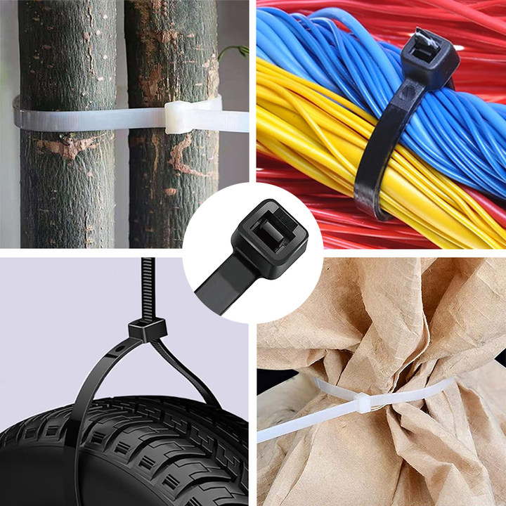 Wholesale Factory 100 Pcs Pack Strong Self-Locking Nylon 66 Cable Ties White Plastic Zip Ties Eco-Friendly Free Sample