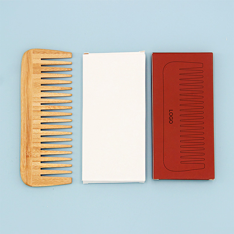 Custom Logo Natural Bamboo Anti Static Wide Tooth Hair Comb For Home Use Fashion Style Wholesale