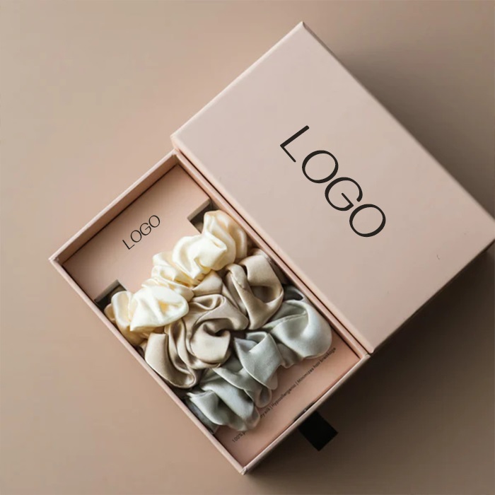 Custom Satin Silk Elastic Hair Bands Manufacturers Packaging Bulk Designer 100% Silk Hair Scrunchie 2 Cm