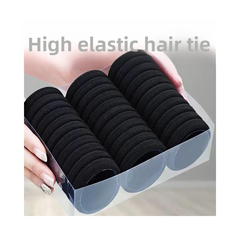 Wholesale Women's Black Hair Tie Elastic Hair Band High Elasticity Durable Simple Rubber Band Elegant Thick Ponytails Popular