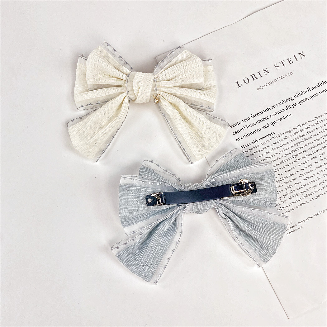 Wholesale Custom Fashion Hair Accessories Girls Sweet Fabric Elastic Hair Band Headbands Scrunchies Pearls Bow Hair Clip Set