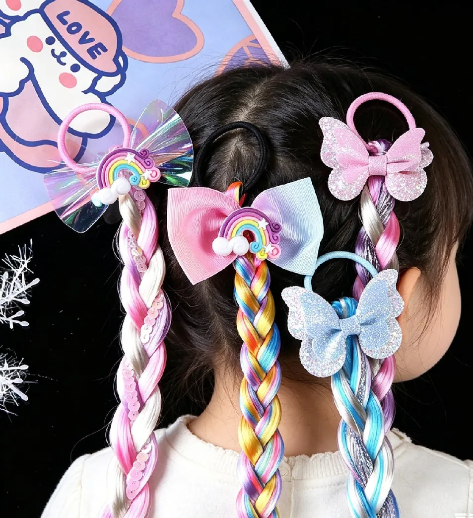 Girls' Kids Hair Accessories: Colored Braiding Strings