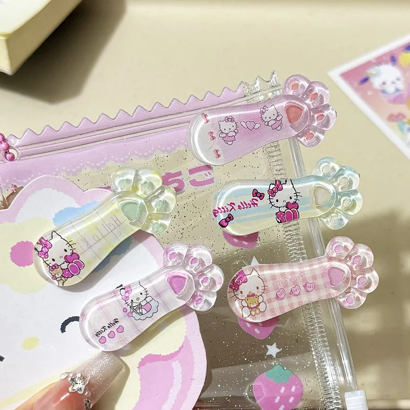 Transparent Plaid Cat Paw Cartoon Soft and Cute Three-Dimensional Cream Style Side Clip Hair Accessory
