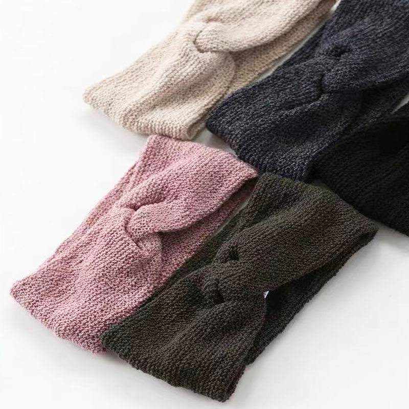 Korean Style Ladies Knit Cross Sports Headband Autumn Hair Band