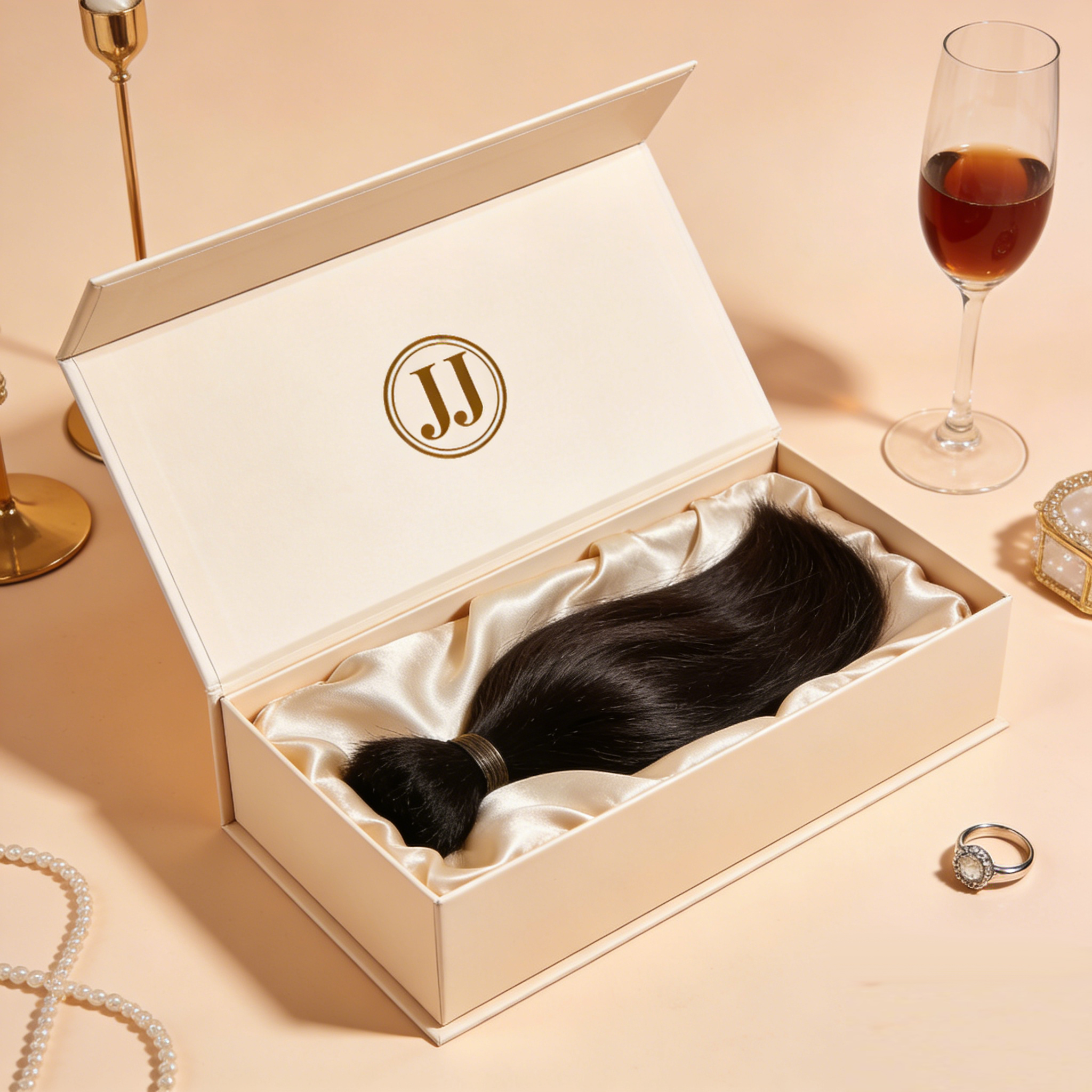 Factory Custom Printed Matt Laminated Color Wig Hair Extension Magnetic Cover Gift Box Portable Sponge Liner For Beautiful Women