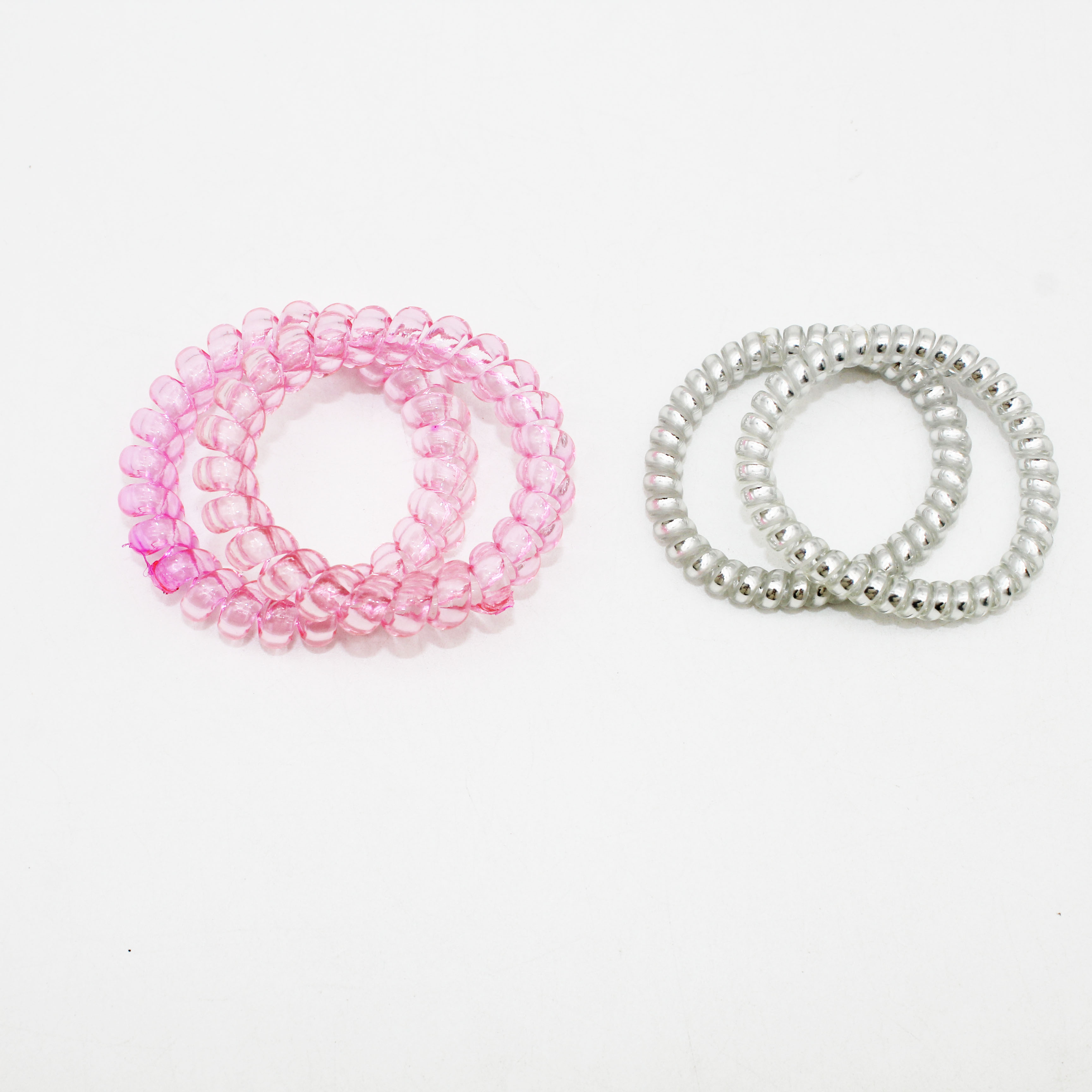 Jachon No Crease Spiral Hair Tie No Damage Spiral Plastic Hair Elastics Ponytail Holder Telephone Cord Plastic Hair Ties