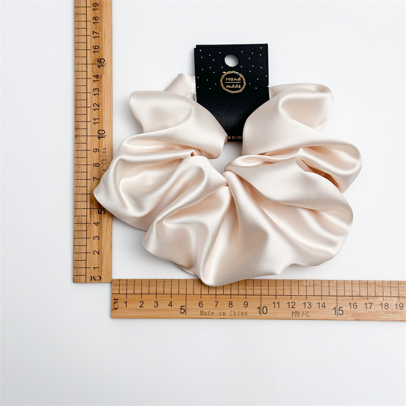 Factory Direct Handmade Silk Satin Scrunchies with Header Card Custom Logo Premium Hair Ties for Boutique Salon Gift