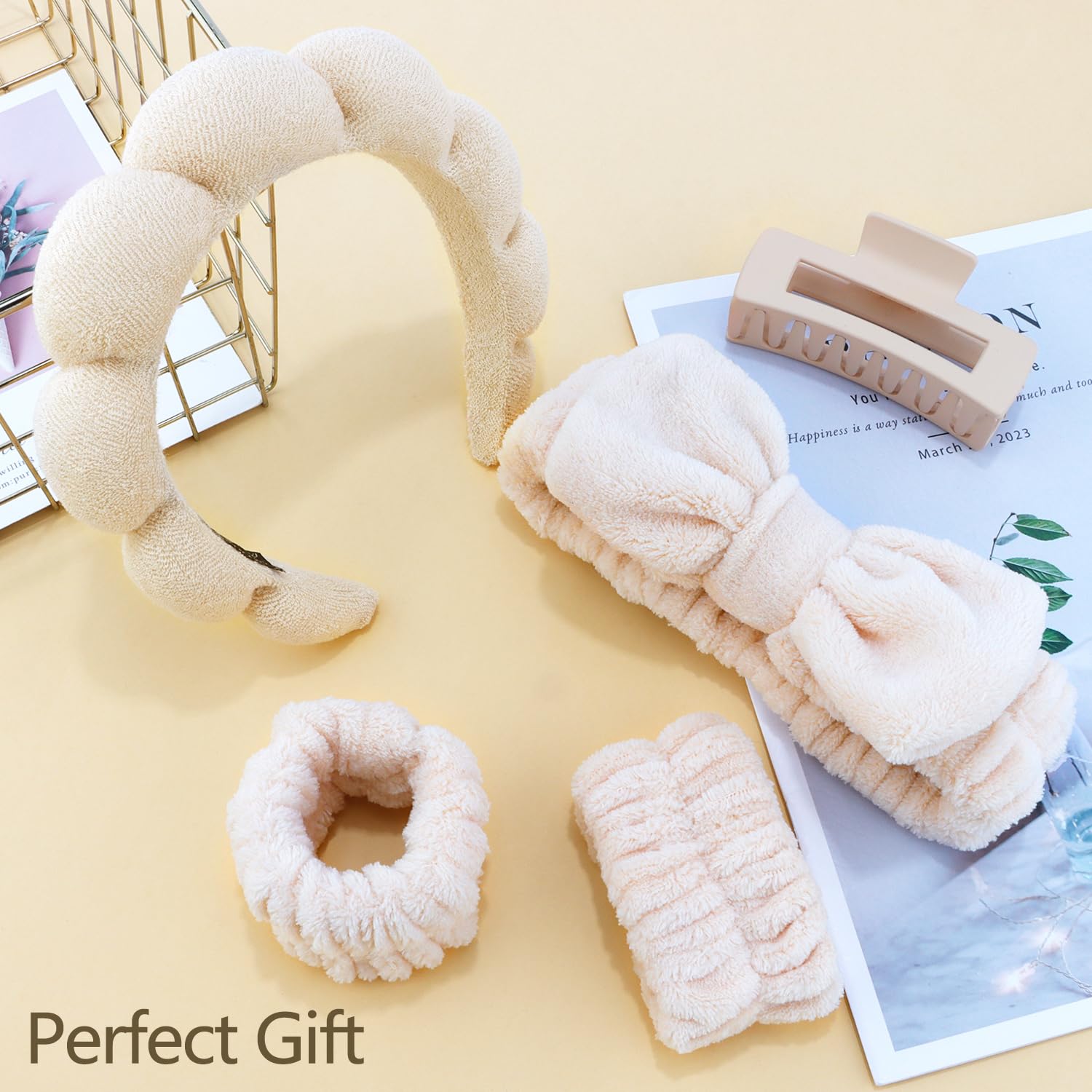 Hot Sales Beauty Accessories Skincare Set Spa Headband Scrunchies Hair Clip Makeup for Face Wash and Trendy Hair