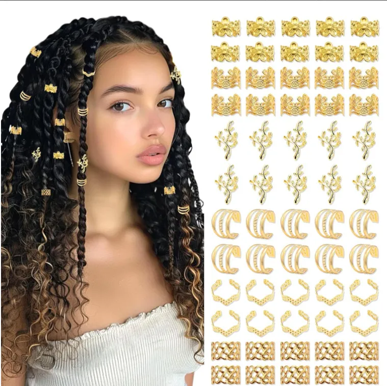 Wig Braid Dreadlock Metal Hair Extension Ring Set for Hair Accessories