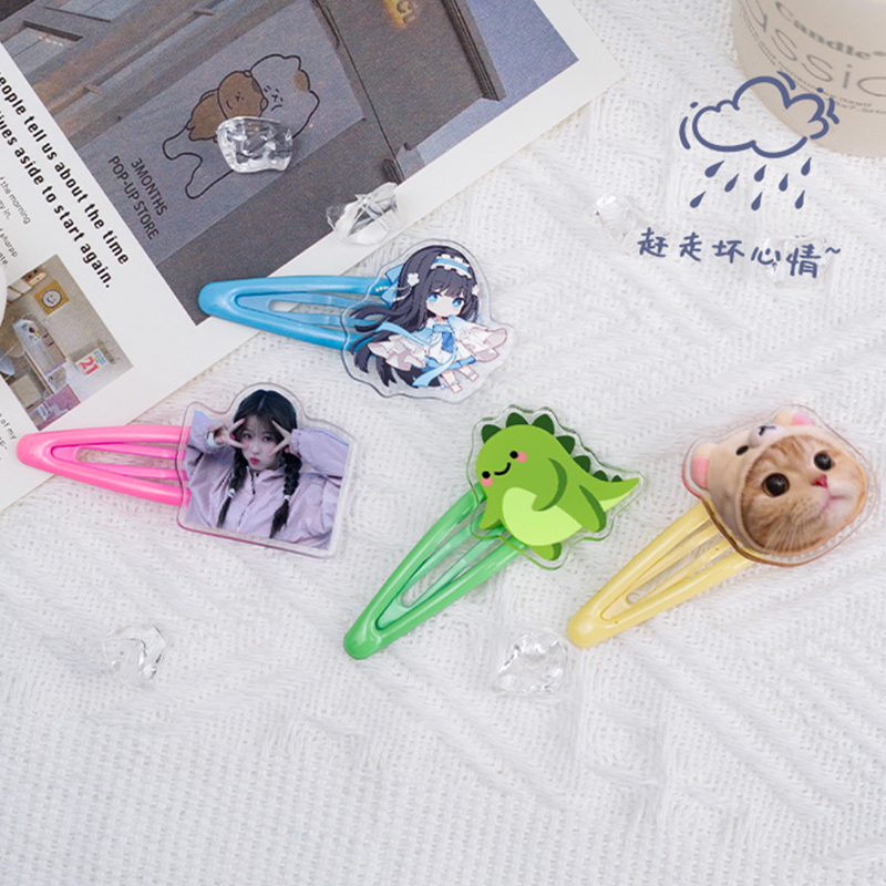 Custom Acrylic Hair Pin Accessories Plastic Clip Manufacturer China Source Factory Low Price Wholesale Acrylic Clips Customized
