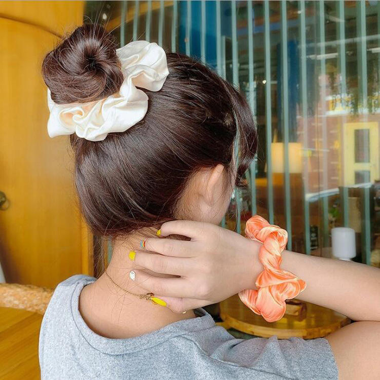 Accept ODM OEM Wholesale 40 Colors Fabric Hair Ring European Korean Style High Elasticity Women Solid Color 11cm Scrunchies Hair
