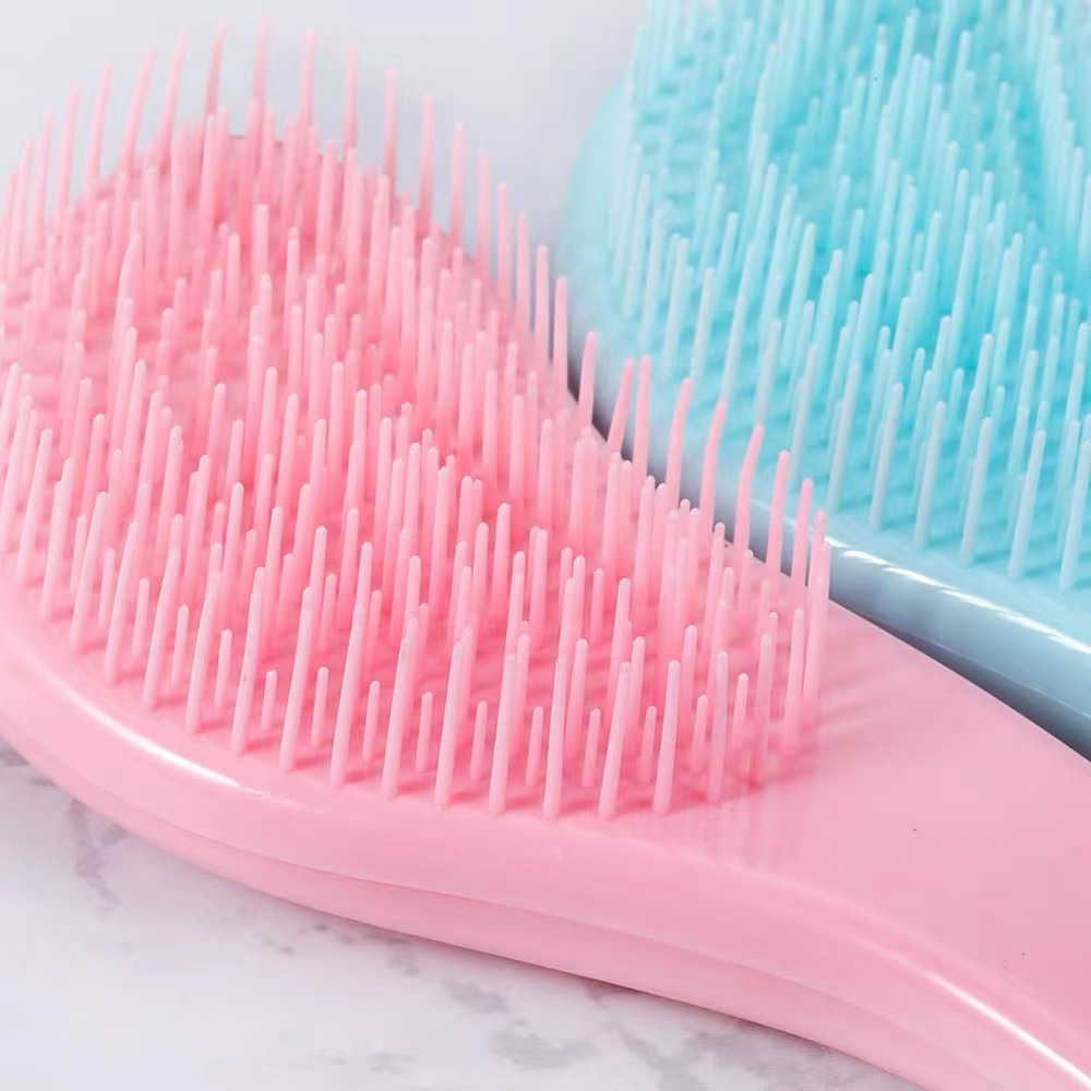 Customized Color Logo Detangling Massage Hair Comb ABS Plastic Black White Hair Brush Hairdressing Styling Tools
