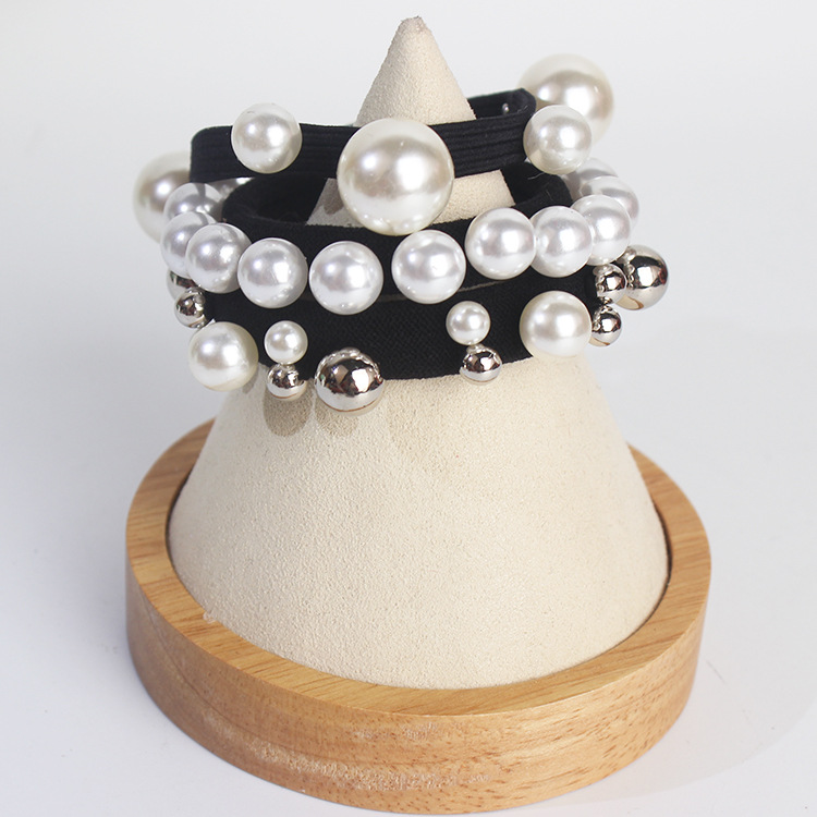 High Quality Women New Hair Accessories Fashion Pearl Elastic Hair Tie