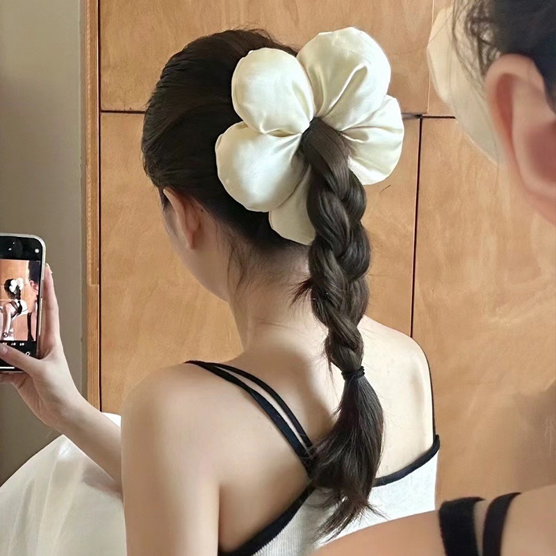 DREAM FASHION Flower Cute Solid Color Extra Large Hair Scrunchies Wholesale Extra Large Women Hair Accessories