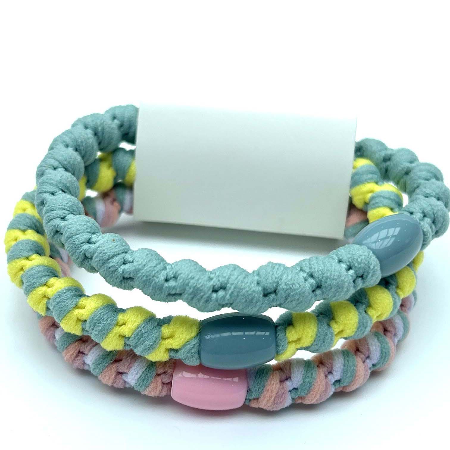 2026 Braided Elastic Hair Ties Hair Ropes Rubber Bands Ponytail Holder Thick Thin Hair Accessories for Women Girls 3pcs/Set