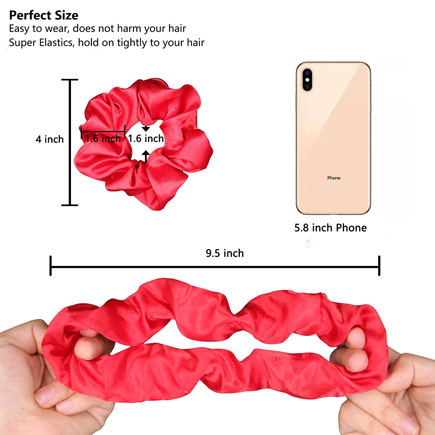 Custom Pink Satin Hair Scrunchies Popular Style Bulk Wholesale Women's Silk Hair Accessories for Girls Custom Logo