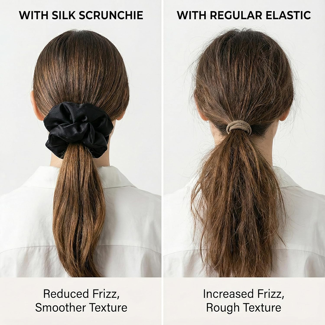 Custom 100% Mulberry Silk Scrunchie Set 6cm Elastic Silk Hair Bandsfor Women Luxury Silk Hair Scrunchies