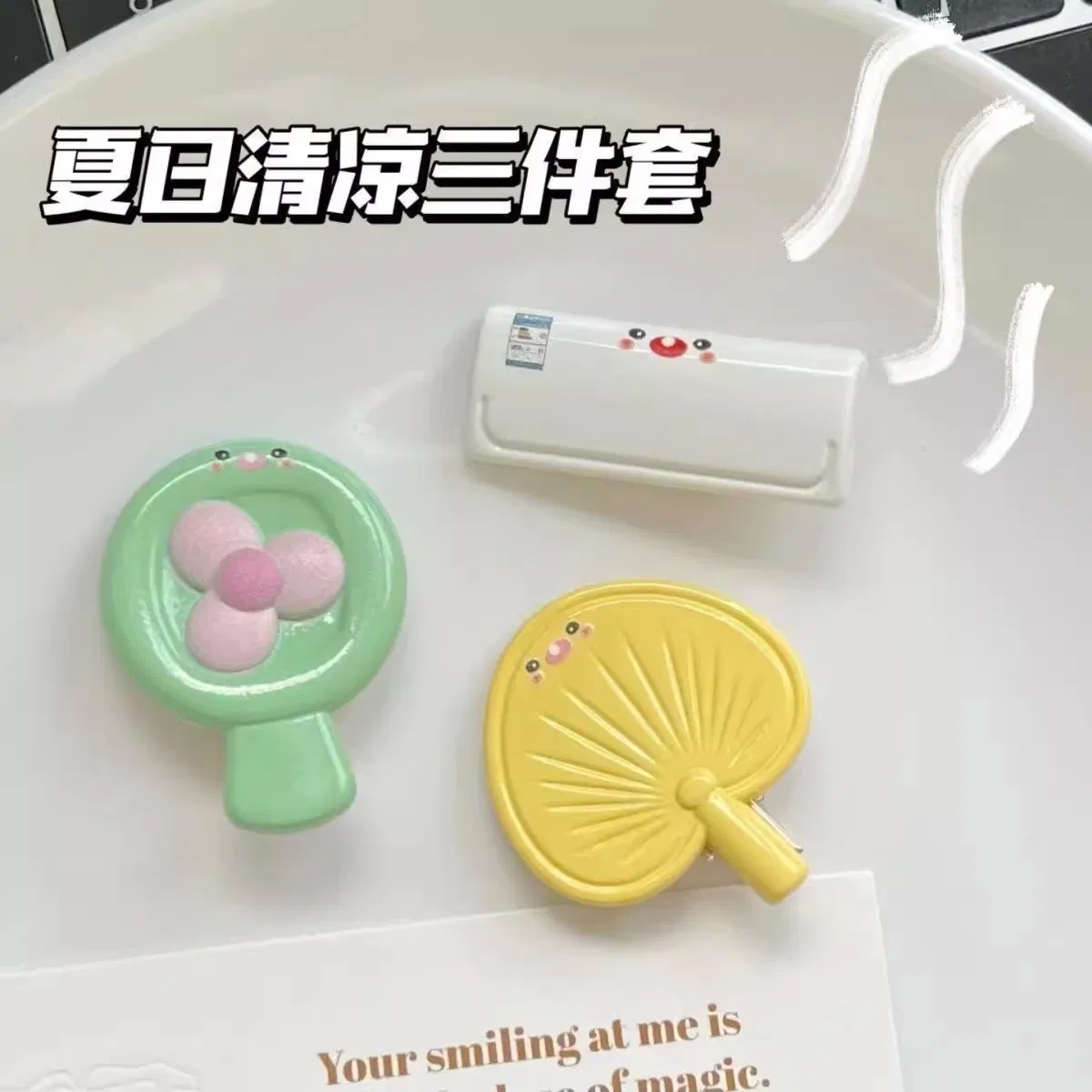 Hot Summer Fan Air Conditioner Hair Clip, Sweet and Cute Bangs Clip Hair Accessory