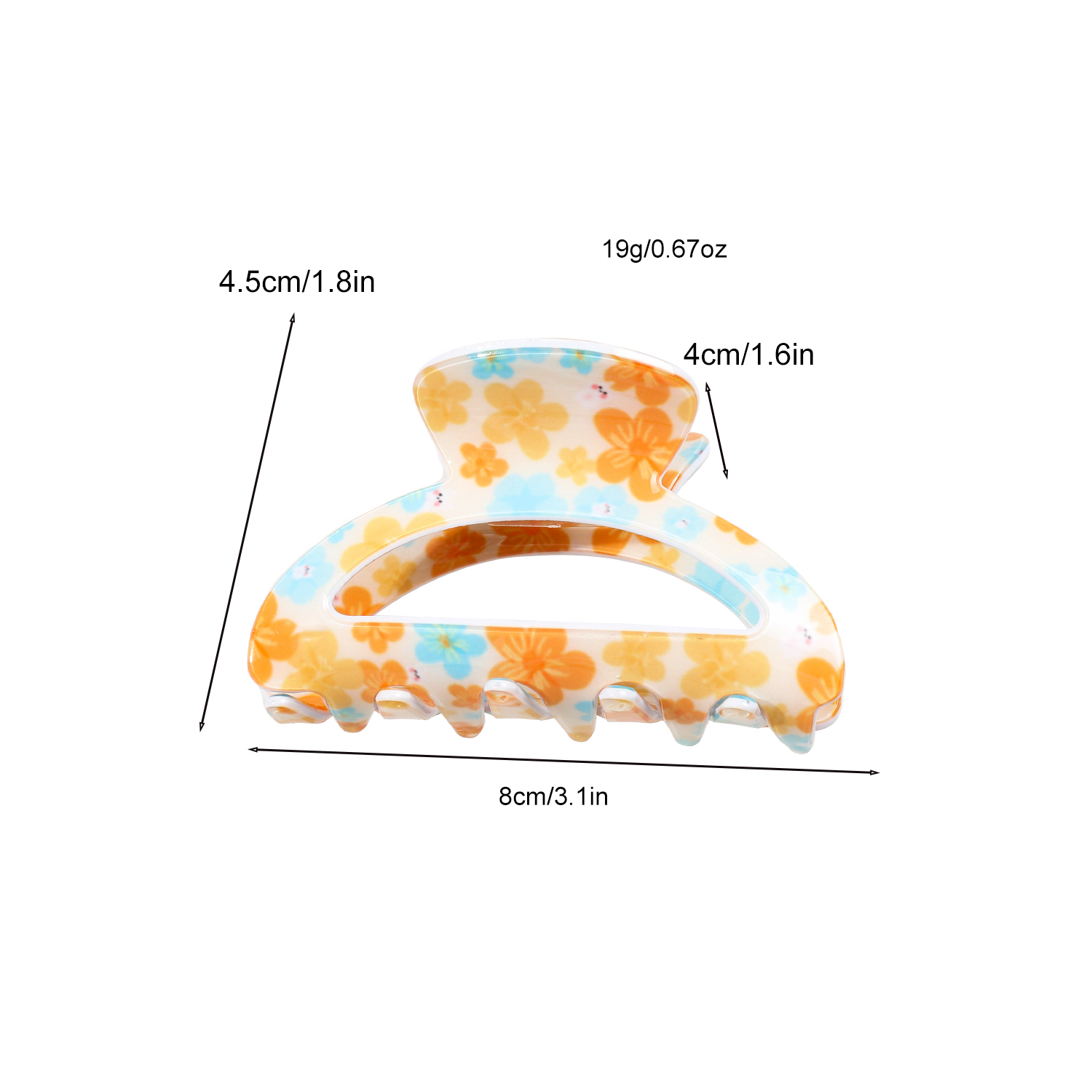 New Summer 8cm Flower Hair Claw Beach Custom Design Hair Claw Clip Printing Hair Claw Manufacturer