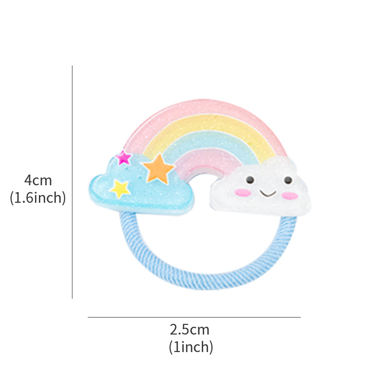 Gentle No-Damage Elastic New Love Star Children's Hair Ties Rainbow Crown Cute Adorable Baby Hair Accessories for Toddlers