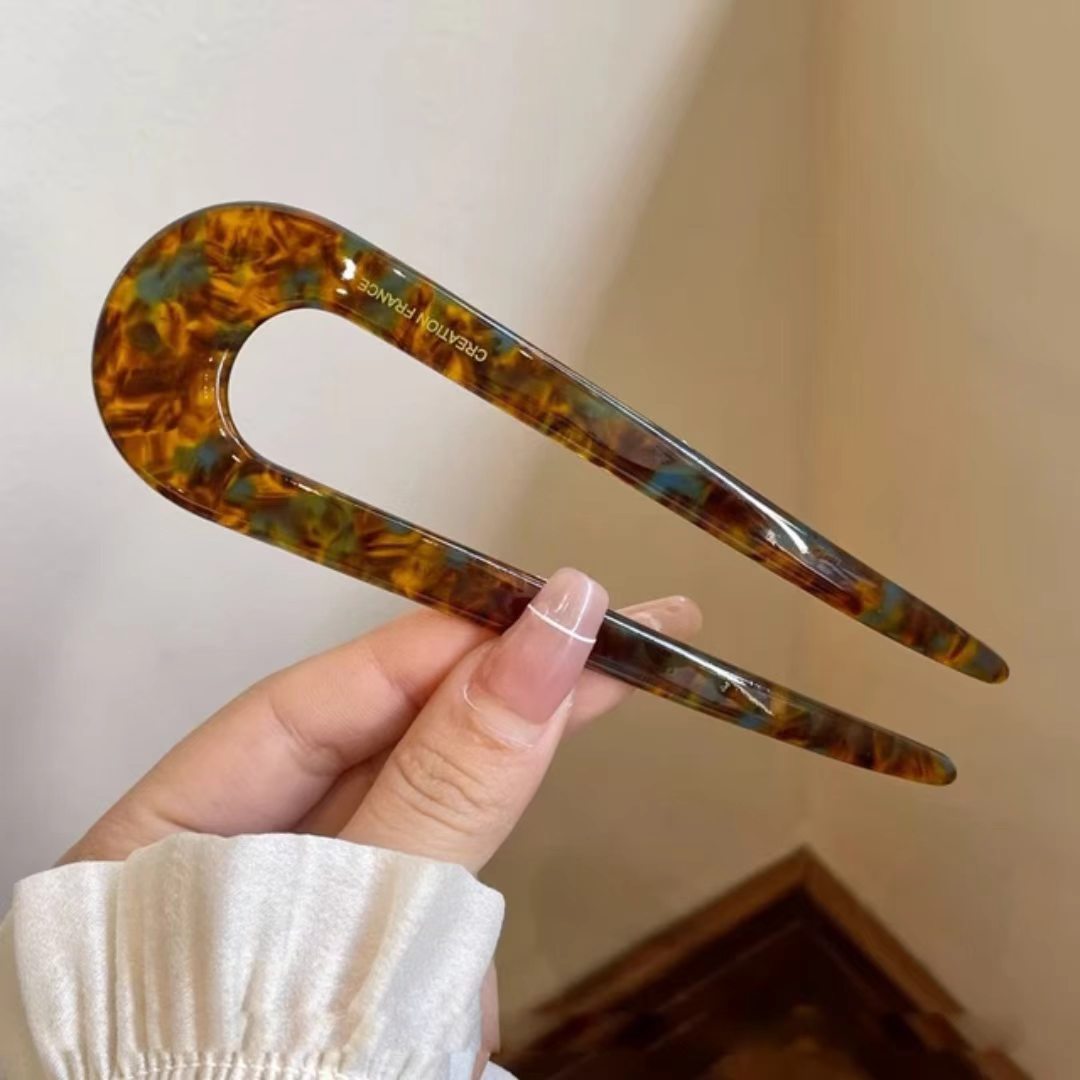 Premium Handmade Acetate U-shaped Hair Pin &amp; Stick for Women-Eco-Friendly Party Updo Accessory