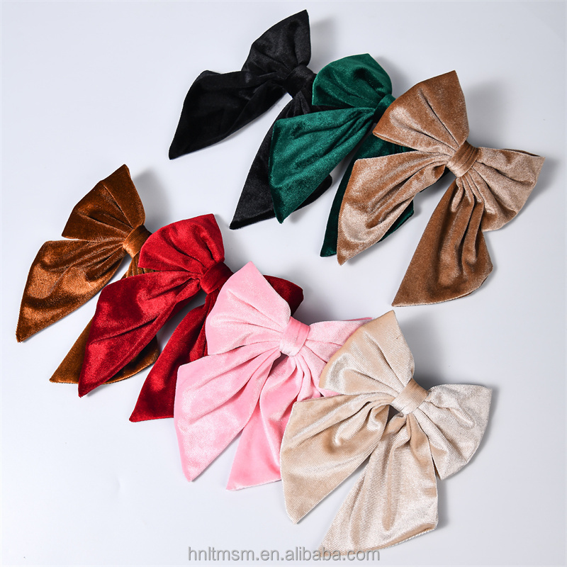 Velvet Bow Hair Clip Soft Texture