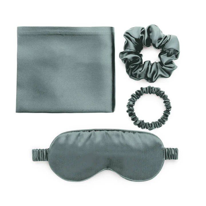 Custom Logo Ivory 100% Mulberry Silk Pillowcase Set Luxury Sleep Eye Mask Hair Tie Scrunchie Box For Home Hotel For Christmas