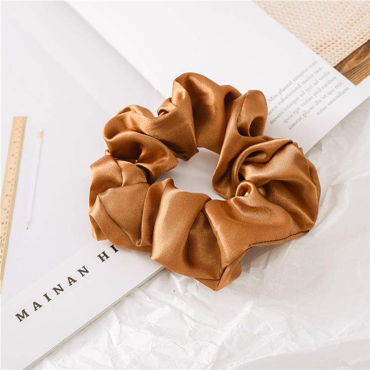 100% Pure Mulberry Charmeuse Wholesale Custom Logo 19mm Silk Scrunchie Bulk Silk Hair Scrunchies Custom Logo Label