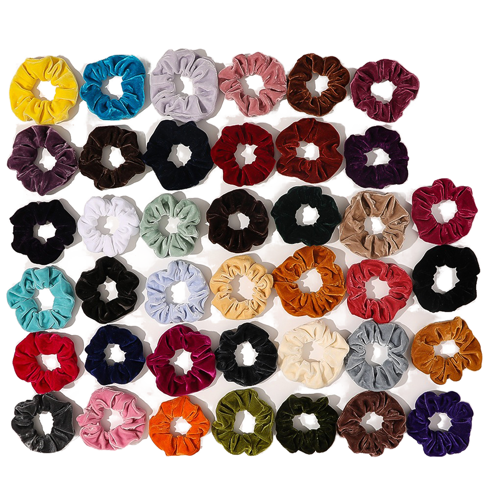 Wholesale Custom Velvet Scrunchie Hair Tie Korean Style Hair Accessories for Women Beautiful Hairbands