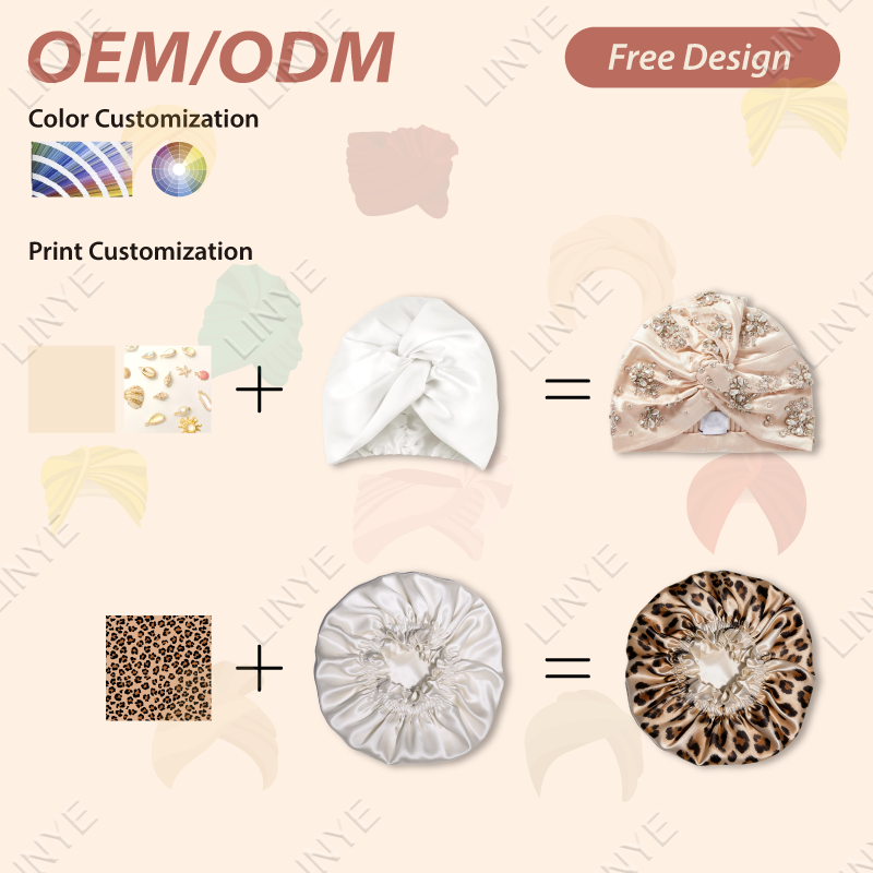 Wholesale Various Styles 6a 100% Pure Mulberry Silk Bonnet Custom Logo Adjustable Girls Silk Hair Bonnet Set For Sleeping