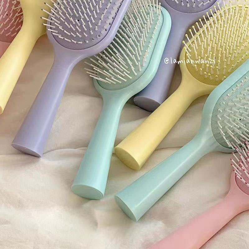 Wholesale Custom Logo Women Hair Care Brush Massage Soft Air Cushion Plastic Bristles Salon Round Hair Brush