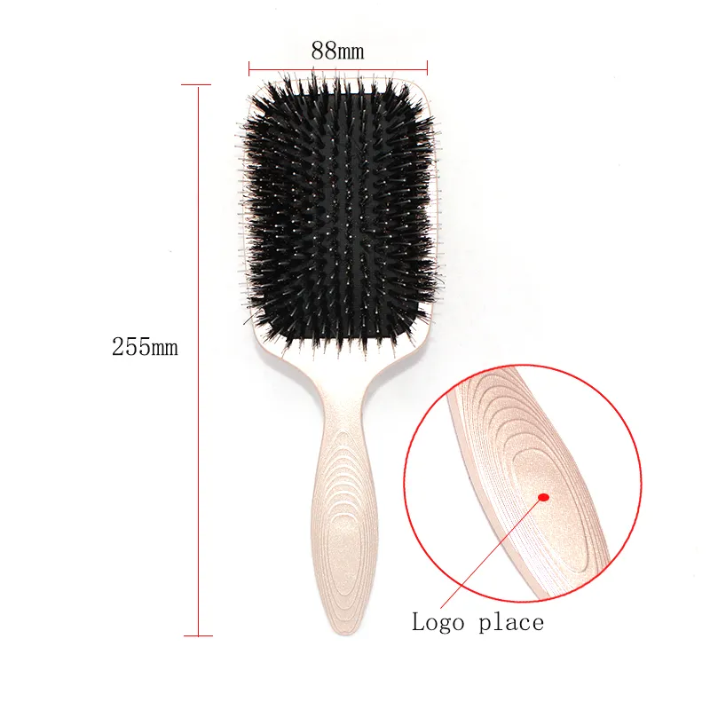 Manufacturing Private Label Paddle Hair Brush Anti-Static Nylon Mixed Boar Bristle Hair Brush Wholesale