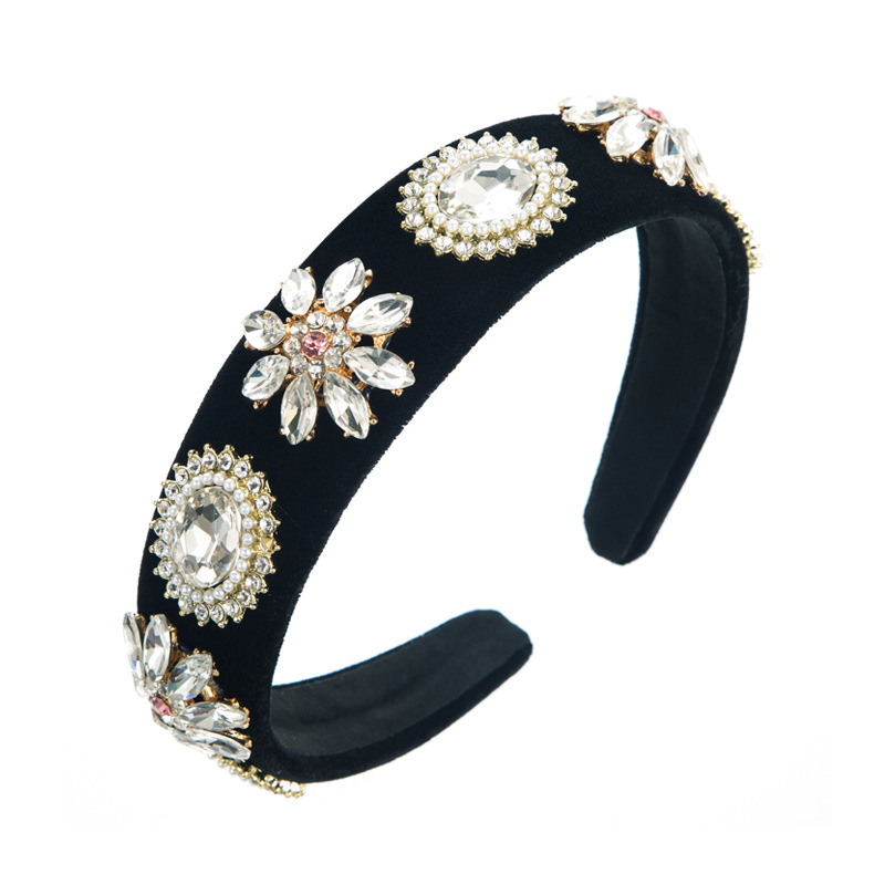 Customizable Baroque Crystal Velvet Headbands | Factory Direct | Luxury Statement Hair Accessories