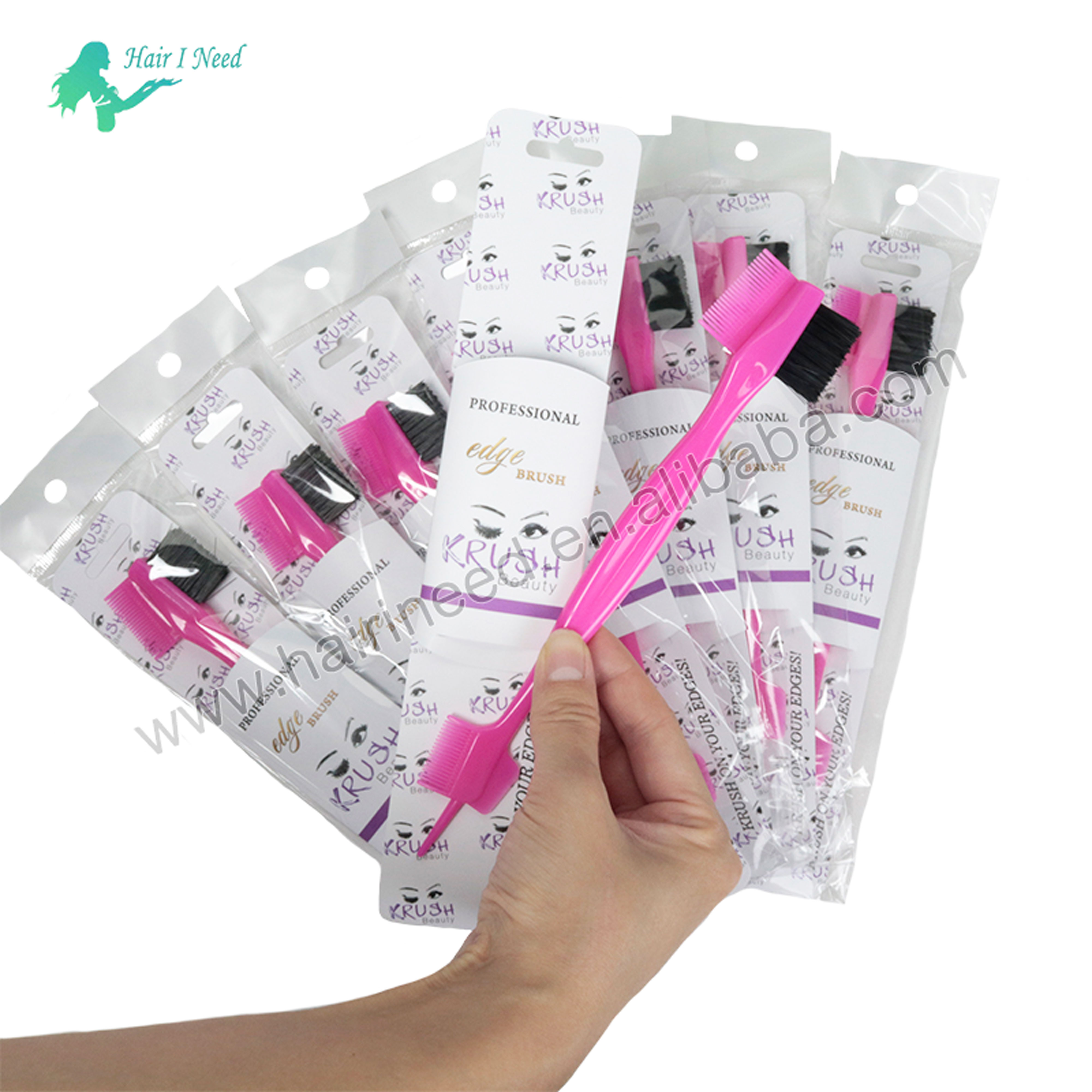 Luxury Private Label Individual Package 3 in 1 Hair Styling Tools Edge Control Brush Edge Brush With Custom Logo Packaging