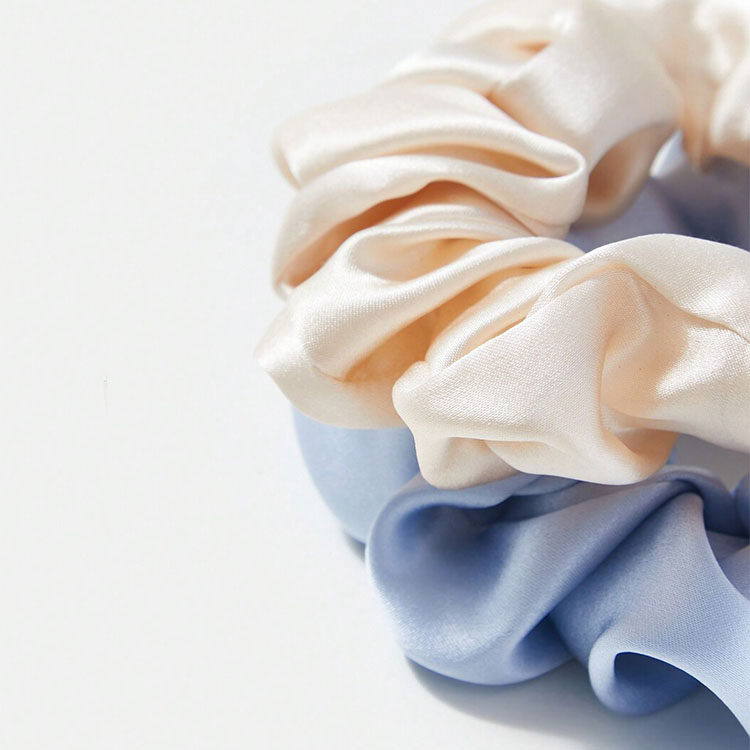 Fashion Women Silk Hair Accessories Bands Luxury Silk Hair Ties Set with Box 100% Mulberry Silk Scrunchies