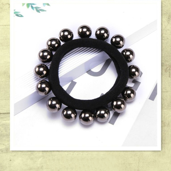 Wholesale Factory Production Hair Accessories Hair Tie for Women Pearl Hair Tie Fashion Nylon Towel Tie
