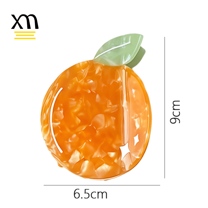 Bulk Eco Friendly Fruit Shape Banana Hair Claw Clips logo Custom Orange Women's Hair Clips Trendy Acetate Hairclaw Biodegradable