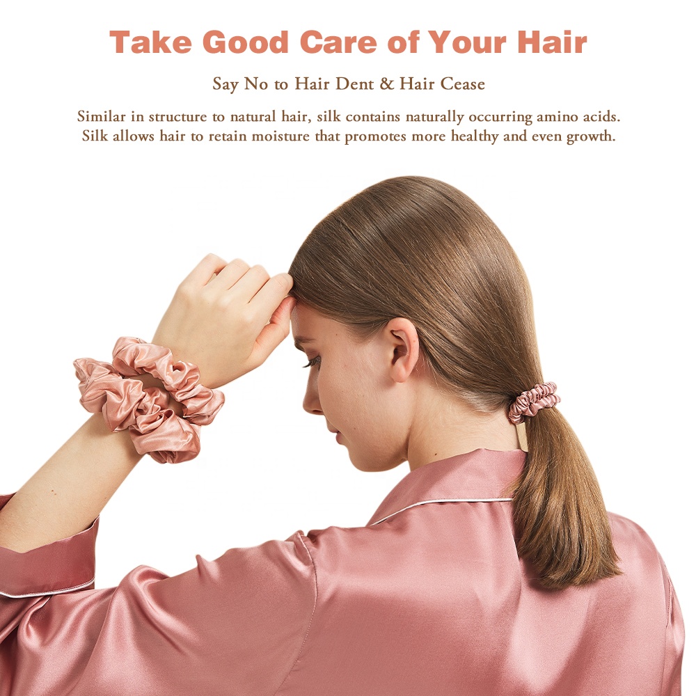 Custom OEM ODM Silk Scrunchies, Custom Size 22Momme Silk Hair Band Silk Hair Tie Trade Assurance Order