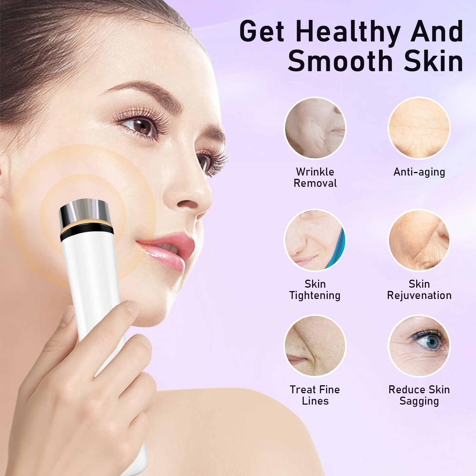 Women's Massage Tool Personal Care Masajeador Facial Vibrating Massage Device Handheld Portable Travel Use Ems Face Massager