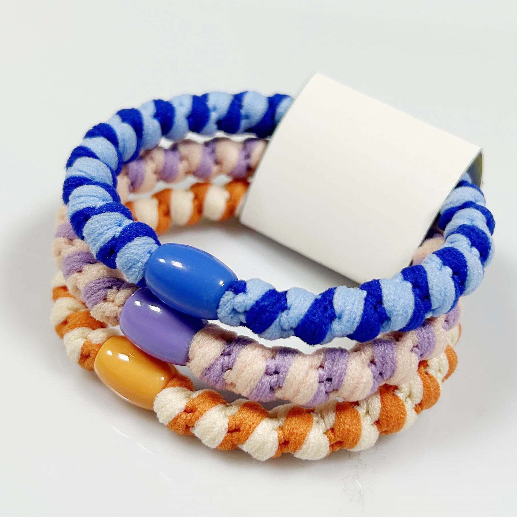 2026 Braided Elastic Hair Ties Hair Ropes Rubber Bands Ponytail Holder Thick Thin Hair Accessories for Women Girls 3pcs/Set