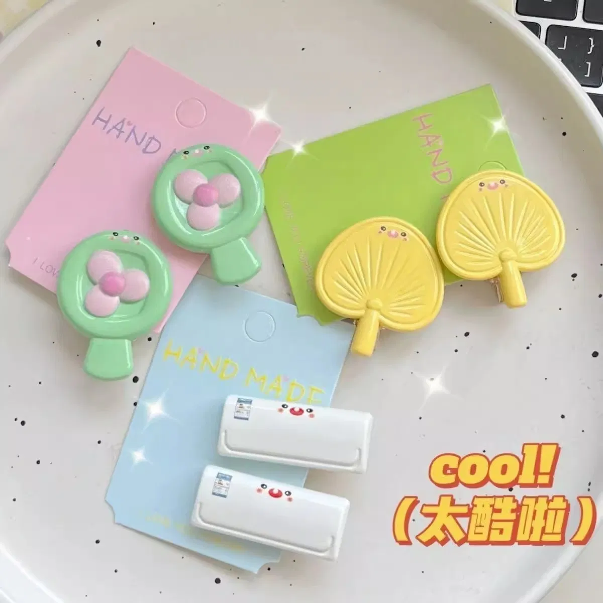 Hot Summer Fan Air Conditioner Hair Clip, Sweet and Cute Bangs Clip Hair Accessory
